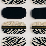 Stripes and Gold Gel Nails