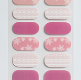 Pink Snow Gel Nails
