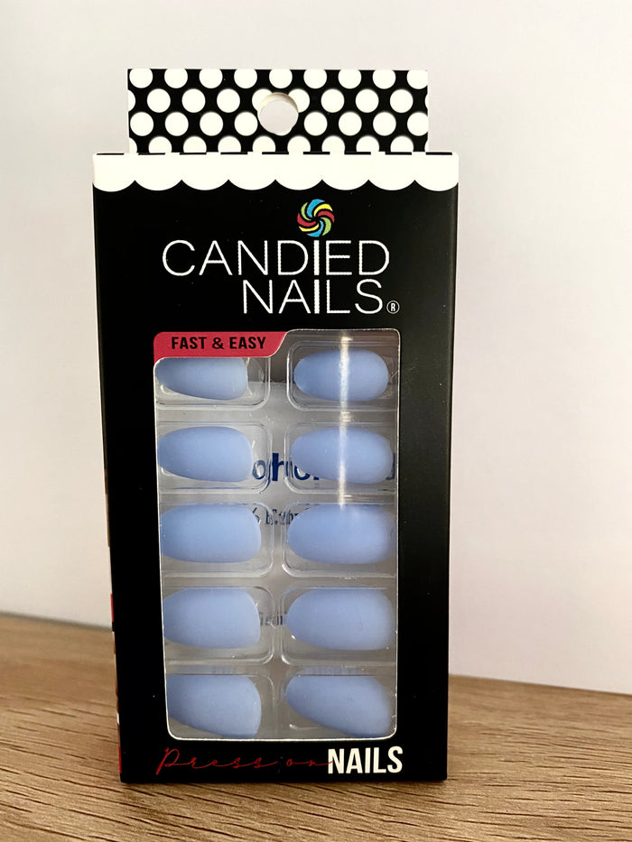 Matte Blue Press On Nails
